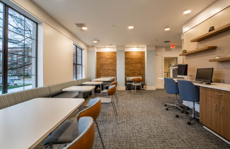 resident lounge with computers